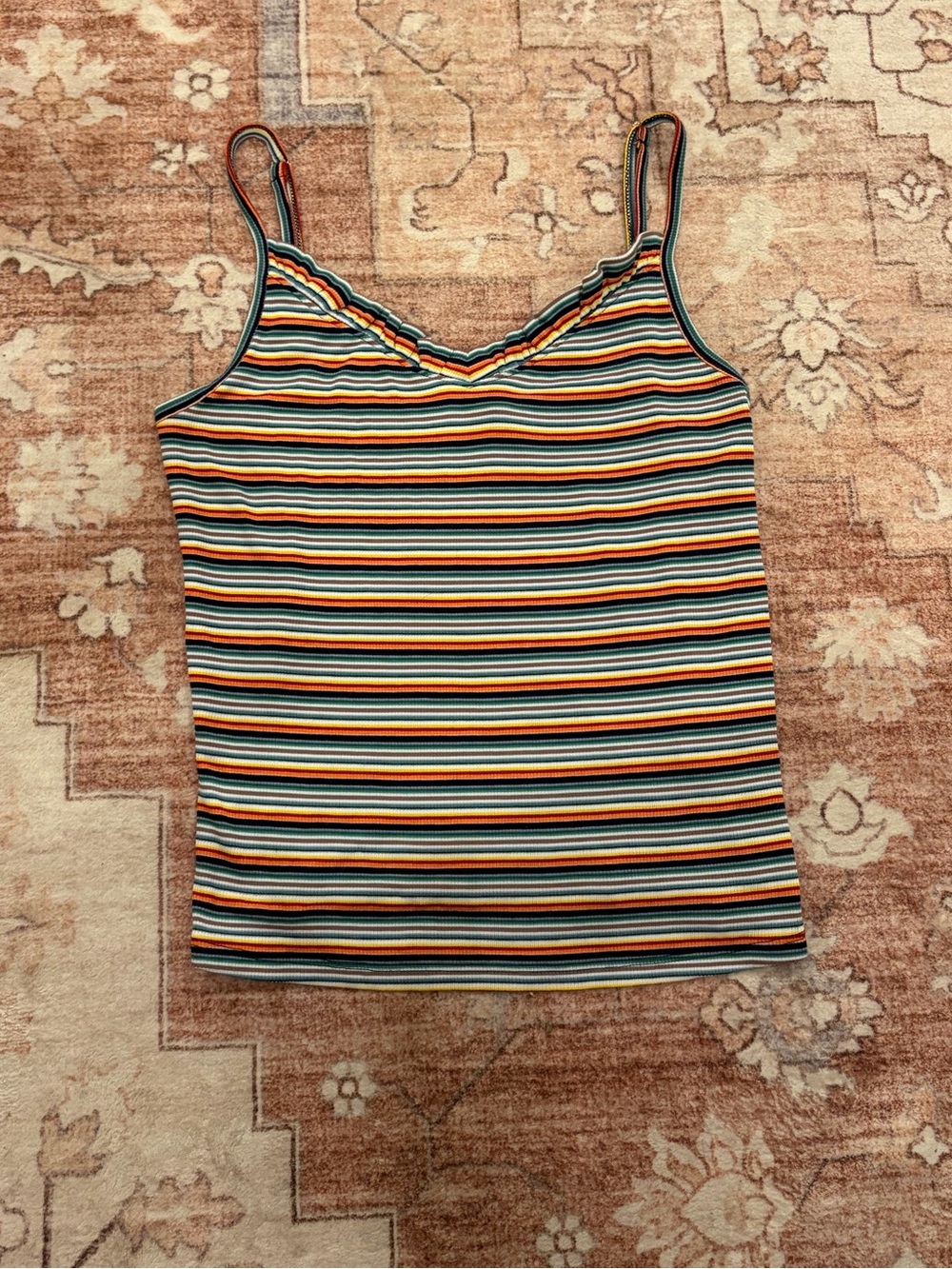 5/$26 Papaya Striped Spaghetti Strap Tank Top in Blue, Orange, Yellow, White